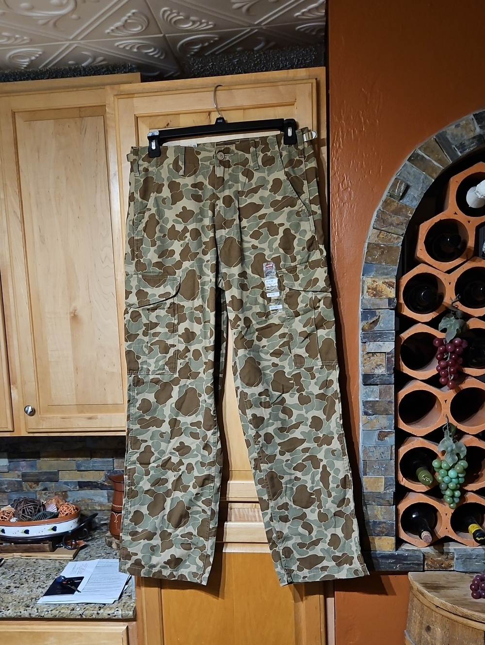 Levi's XX Cargo Baggy Pants Brown Tan Green Duck Camo Print NWT